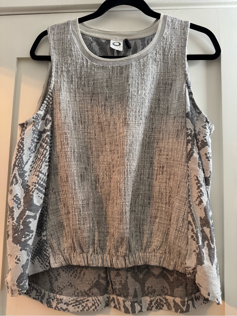 Akeki + Kim Women's Gray and Cream Textured Tank Top from Anthropology